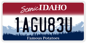 1AGU83U  license plate in ID