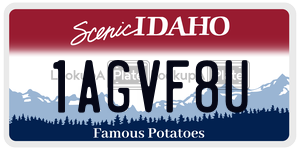1AGVF8U  license plate in ID