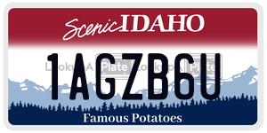 1AGZB6U  license plate in ID