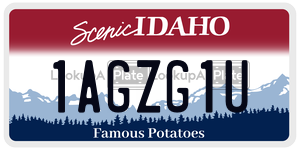 1AGZG1U  license plate in ID