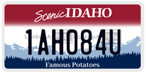 1AH084U  license plate in ID