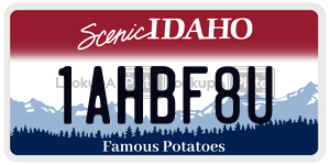1AHBF8U license plate in Idaho