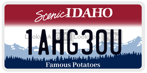 1AHG30U  license plate in ID