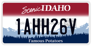 1AHH26V  license plate in ID
