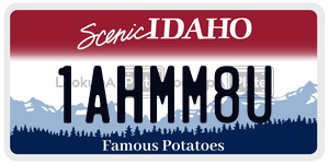 1AHMM8U  license plate in ID