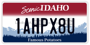 1AHPX8U  license plate in ID