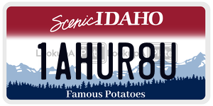 1AHUR8U  license plate in ID