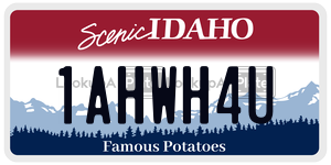 1AHWH4U  license plate in ID