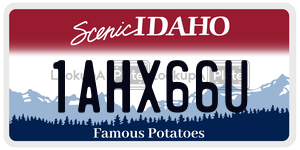1AHX66U  license plate in ID