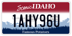 1AHY96U  license plate in ID