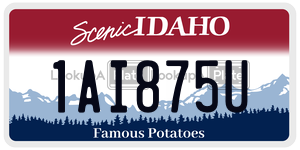 1AI875U  license plate in ID