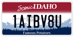1AIBV8U  license plate in ID