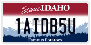 1AIDB5U  license plate in ID