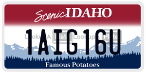 1AIG16U  license plate in ID