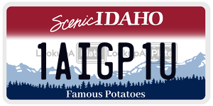 1AIGP1U  license plate in ID
