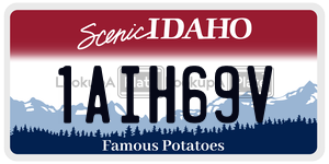 1AIH69V  license plate in ID