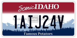 1AIJ24V  license plate in ID