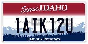 1AIK12U  license plate in ID