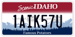 1AIK57U  license plate in ID