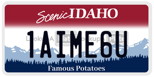 1AIME6U  license plate in ID