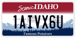 1AIVX6U  license plate in ID