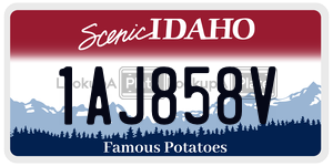 1AJ858V  license plate in ID