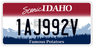 1AJ992V  license plate in ID