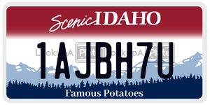 1AJBH7U  license plate in ID