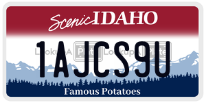 1AJCS9U  license plate in ID