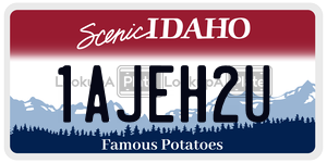 1AJEH2U  license plate in ID