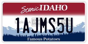 1AJMS5U  license plate in ID