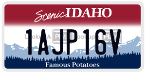 1AJP16V  license plate in ID