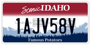 1AJV58V  license plate in ID
