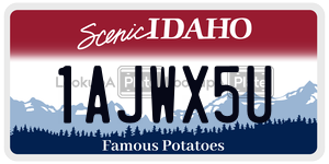 1AJWX5U  license plate in ID