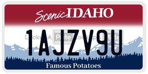 1AJZV9U  license plate in ID