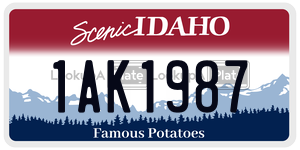 1AK1987  license plate in ID