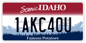 1AKC40U  license plate in ID