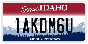 1AKDM6U  license plate in ID