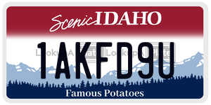 1AKFD9U  license plate in ID