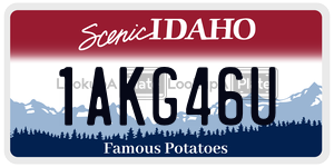 1AKG46U  license plate in ID