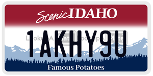 1AKHY9U  license plate in ID