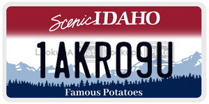 1AKR09U  license plate in ID