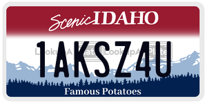 1AKSZ4U  license plate in ID