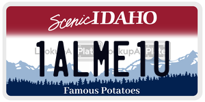 1ALME1U  license plate in ID
