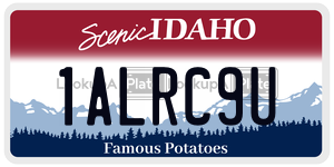 1ALRC9U  license plate in ID