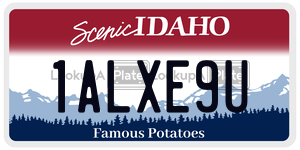 1ALXE9U  license plate in ID