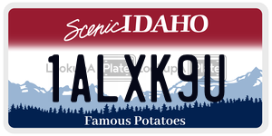 1ALXK9U  license plate in ID