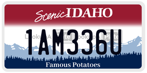 1AM336U  license plate in ID