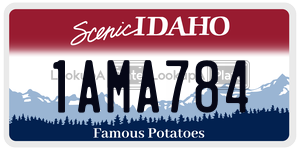 1AMA784  license plate in ID