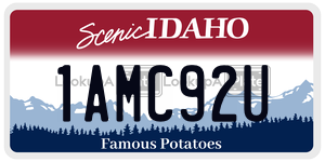 1AMC92U  license plate in ID